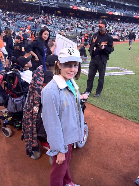 img_1845.jpg - Kayla getting ready to take the field before SF Giants game