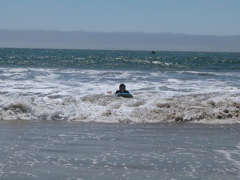 p1010471.jpg - Kayla doing some boogie boarding in Santa Cruz