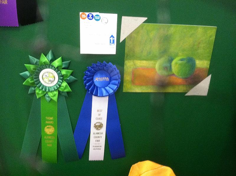 img_3068.jpg - Kayla's apple painting won best of class at the Alameda County Fair