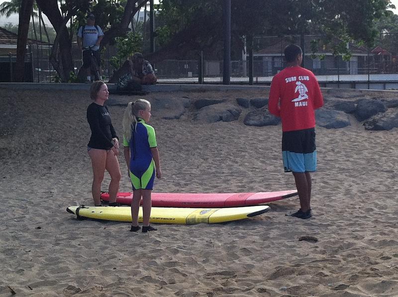 img_3632.jpg - Mary and Kinsey getting ready for their surfing lesson